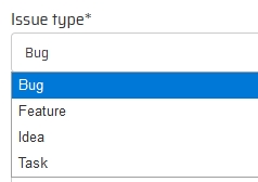 Select issue type